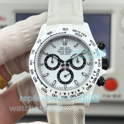 Swiss Clone Rolex 4801 Daytona White Dial White Ceramic Case Limited Edition Watch 